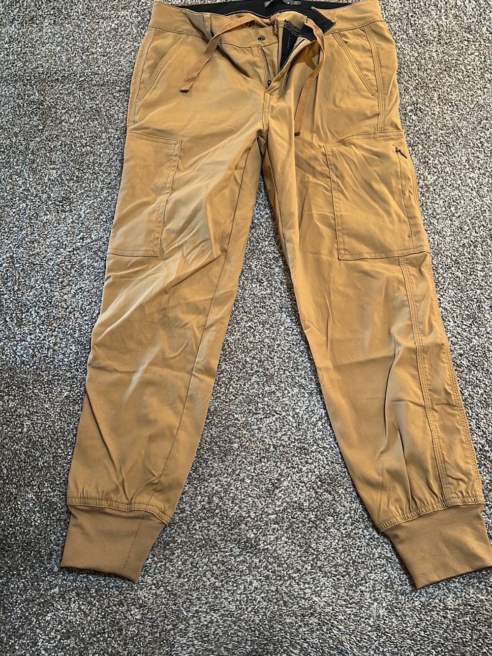 Prana Women's Tan Drawstring Cargo Joggers